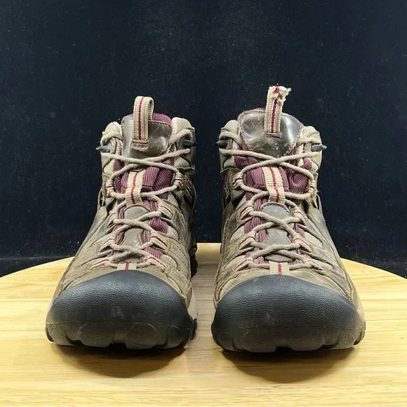 KEEN Dry Waterproof Boots Wmns Size 9.5 Brown Leather Hiking Outdoor - Picture 3 of 10